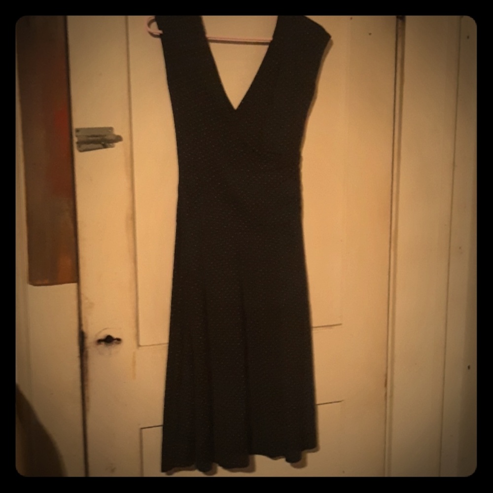 Black with white small polkadots dress